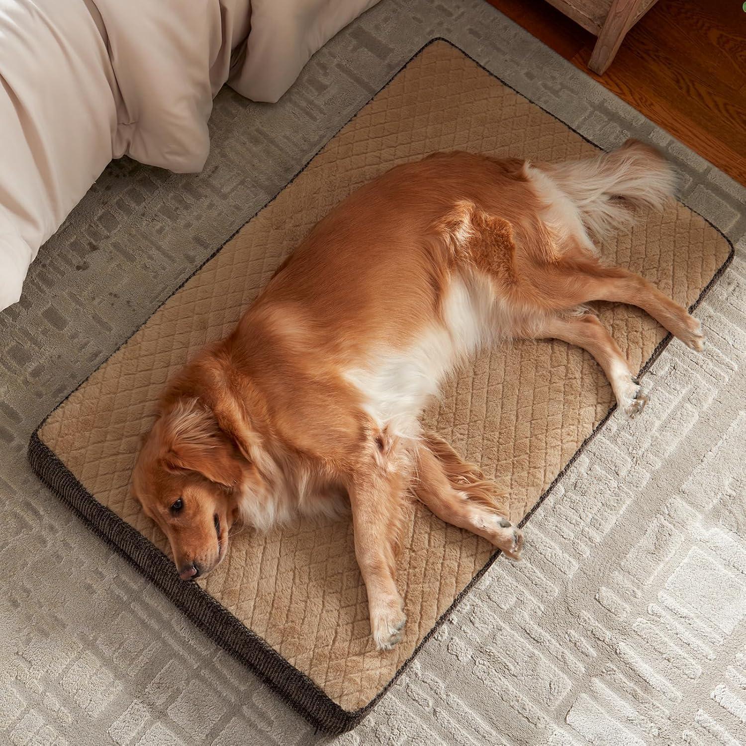 imageJOEJOY Orthopedic Dog Bed for Extra Large Dogs Washable Dog Crate Bed Large Sized with Removable Cover Egg Memory Foam Big Pet Beds Brown 47quotx29quotBrown