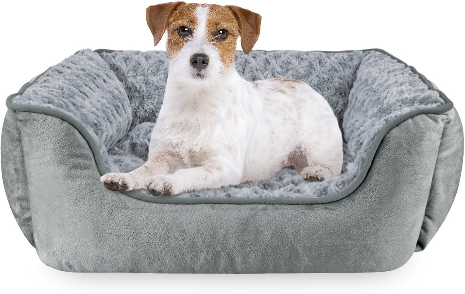 imageJOEJOY Rectangle Dog Bed for Large Medium Small Dogs Washable Orthopedic Sofa Bed Soft Breathable Puppy ampamp Pet Cuddler Durable Calming Dog Bed with AntiSlip Bottom Multiple Sizes Dark GreyGrey