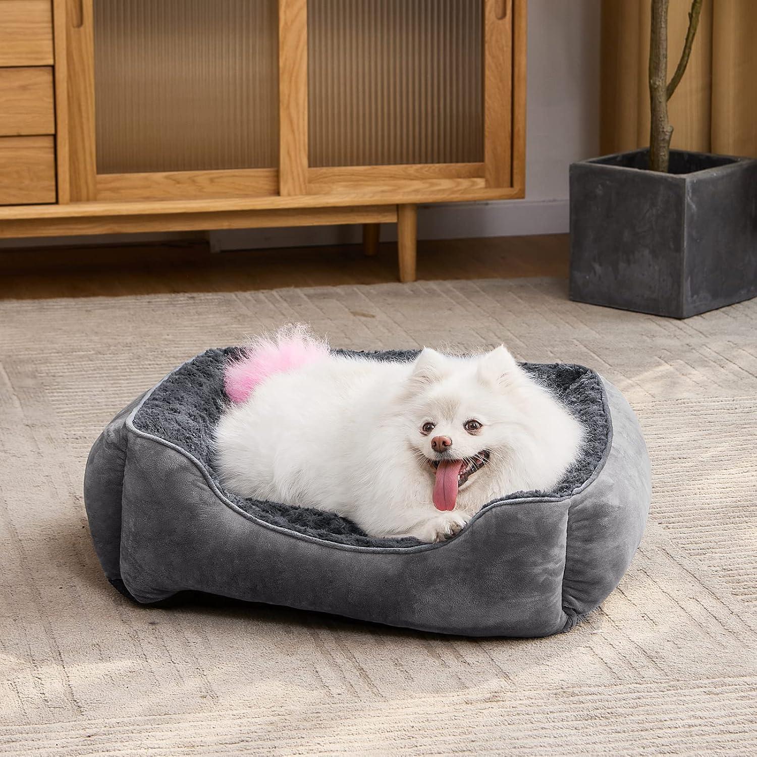 imageJOEJOY Rectangle Dog Bed for Large Medium Small Dogs Washable Orthopedic Sofa Bed Soft Breathable Puppy ampamp Pet Cuddler Durable Calming Dog Bed with AntiSlip Bottom Multiple Sizes Dark GreyDark Grey