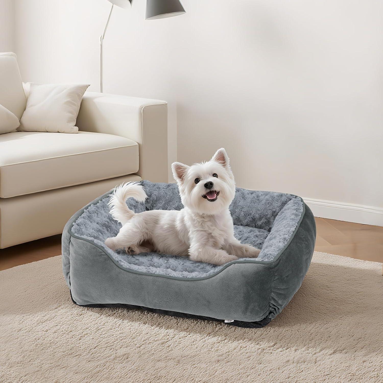 imageJOEJOY Rectangle Dog Bed for Large Medium Small Dogs Washable Orthopedic Sofa Bed Soft Breathable Puppy ampamp Pet Cuddler Durable Calming Dog Bed with AntiSlip Bottom Multiple Sizes Dark GreyGrey