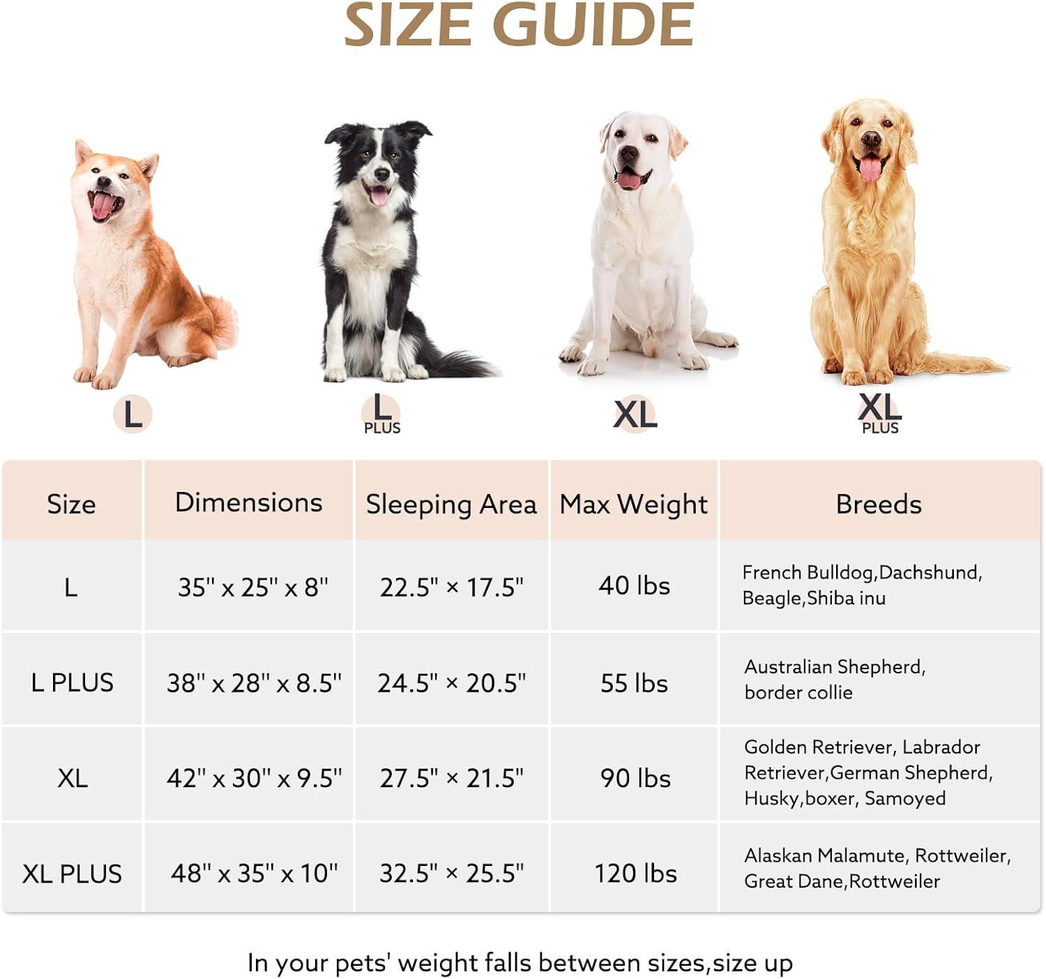 imageJOEJOY XL Orthopedic Dog Beds Large Sized Dog Extra Thick Supportive Big Dogs Couch Bed with Sides and Waterproof Lining Ultra Soft Pet Bed Sofa for Large Dogs Brown 42x30Grey