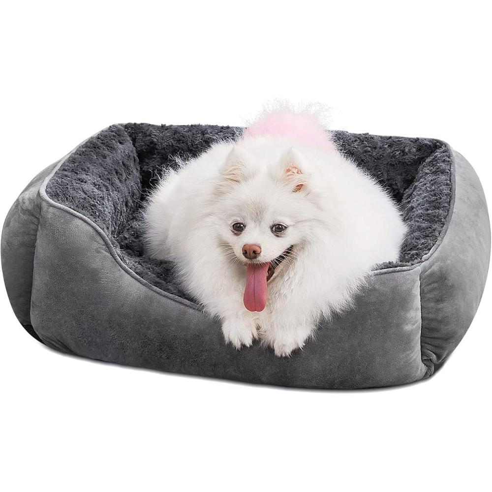 imageJOEJOY Rectangle Dog Bed for Large Medium Small Dogs Washable Orthopedic Sofa Bed Soft Breathable Puppy ampamp Pet Cuddler Durable Calming Dog Bed with AntiSlip Bottom Multiple Sizes Dark GreyDark Grey