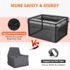 JOEJOY Deluxe Dog Booster Seat with Sturdy Metal Frame and Safety Leash for Small Pets up to 20 lbs – Portable Puppy Dog Car Seat with Thick Cushion and Storage Pockets for Small Dogs(Black)