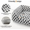 JOEJOY Dog Beds for Small Dogs -Cute Cat Beds for Indoor Cats Calming Pet Beds, Rectangle Orthopedic Cuddle Puppy Bed with Jacquard Shaggy Plush & Anti Slip Bottom, 20x19x6inches, Grey(Grey)