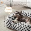 JOEJOY Dog Beds for Small Dogs -Cute Cat Beds for Indoor Cats Calming Pet Beds, Rectangle Orthopedic Cuddle Puppy Bed with Jacquard Shaggy Plush & Anti Slip Bottom, 20x19x6inches, Grey(Grey)