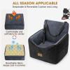 JOEJOY Dog Car Seats for Small Medium Dogs Under 30lbs, Dog Booster Seat with Detachable Washable Cover and Cushion, Memory Foam Pet Car Seat with Safety Belt and Storage Pockets (Black)(Grey)