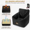 JOEJOY Dog Car Seats for Small Medium Dogs Under 30lbs, Dog Booster Seat with Detachable Washable Cover and Cushion, Memory Foam Pet Car Seat with Safety Belt and Storage Pockets (Black)(Black)