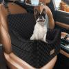 JOEJOY Elevated Dog Car Seat for Small/Medium Dogs up to 35 lbs, Memory Foam Booster Seat with Detachable Washable Cover, Travel-Safe Car Bed with Safety Belts & Storage Pockets, Grey(Black)