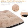 JOEJOY Large Dog Bed Crate Pad, Deluxe Plush Washable Dog Beds Fulffy Soft Kennel Pad Anti-Slip Pet Sleeping Mat for Large Medium Small Dogs, 35″ x 21″, Grey(Beige)