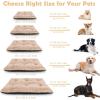 JOEJOY Large Dog Bed Crate Pad, Deluxe Plush Washable Dog Beds Fulffy Soft Kennel Pad Anti-Slip Pet Sleeping Mat for Large Medium Small Dogs, 35″ x 21″, Grey(Beige)
