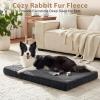 JOEJOY Orthopedic Dog Bed for Extra Large Dogs, Washable Dog Crate Bed Large Sized with Removable Cover, Egg Memory Foam Big Pet Beds, Brown, 47″x29″(Grey)