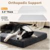 JOEJOY Orthopedic Dog Bed for Extra Large Dogs, Washable Dog Crate Bed Large Sized with Removable Cover, Egg Memory Foam Big Pet Beds, Brown, 47″x29″(Grey)