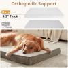JOEJOY Orthopedic Dog Bed for Extra Large Dogs, Washable Dog Crate Bed Large Sized with Removable Cover, Egg Memory Foam Big Pet Beds, Brown, 47″x29″(Beige)