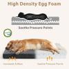 JOEJOY Orthopedic Dog Bed for Extra Large Dogs, Washable Dog Crate Bed Large Sized with Removable Cover, Egg Memory Foam Big Pet Beds, Brown, 47″x29″(Grey)