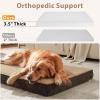JOEJOY Orthopedic Dog Bed for Extra Large Dogs, Washable Dog Crate Bed Large Sized with Removable Cover, Egg Memory Foam Big Pet Beds, Brown, 47″x29″(Brown)