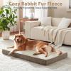 JOEJOY Orthopedic Dog Bed for Extra Large Dogs, Washable Dog Crate Bed Large Sized with Removable Cover, Egg Memory Foam Big Pet Beds, Brown, 47″x29″(Beige)