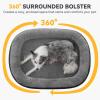 JOEJOY Orthopedic Dog Beds Large Sized Dog, XL Egg-Crate Memory Foam Pet Couch Bed with Bolster Sides, Waterproof Lining, Removable Washable Cover & Non-Slip Bottom, Grey(Black)