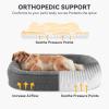 JOEJOY Orthopedic Dog Beds Large Sized Dog, XL Egg-Crate Memory Foam Pet Couch Bed with Bolster Sides, Waterproof Lining, Removable Washable Cover & Non-Slip Bottom, Grey(Grey)