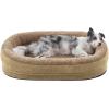 JOEJOY Orthopedic Dog Beds Large Sized Dog, XL Egg-Crate Memory Foam Pet Couch Bed with Bolster Sides, Waterproof Lining, Removable Washable Cover & Non-Slip Bottom, Grey(Light Brown)