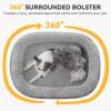 JOEJOY Orthopedic Dog Beds Large Sized Dog, XL Egg-Crate Memory Foam Pet Couch Bed with Bolster Sides, Waterproof Lining, Removable Washable Cover & Non-Slip Bottom, Grey(Light Grey)