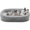 JOEJOY Orthopedic Dog Beds Large Sized Dog, XL Egg-Crate Memory Foam Pet Couch Bed with Bolster Sides, Waterproof Lining, Removable Washable Cover & Non-Slip Bottom, Grey(Light Grey)