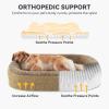 JOEJOY Orthopedic Dog Beds Large Sized Dog, XL Egg-Crate Memory Foam Pet Couch Bed with Bolster Sides, Waterproof Lining, Removable Washable Cover & Non-Slip Bottom, Grey(Light Brown)