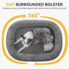 JOEJOY Orthopedic Dog Beds Large Sized Dog, XL Egg-Crate Memory Foam Pet Couch Bed with Bolster Sides, Waterproof Lining, Removable Washable Cover & Non-Slip Bottom, Grey(Grey)