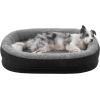 JOEJOY Orthopedic Dog Beds Large Sized Dog, XL Egg-Crate Memory Foam Pet Couch Bed with Bolster Sides, Waterproof Lining, Removable Washable Cover & Non-Slip Bottom, Grey(Black)