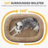 JOEJOY Orthopedic Dog Beds Large Sized Dog, XL Egg-Crate Memory Foam Pet Couch Bed with Bolster Sides, Waterproof Lining, Removable Washable Cover & Non-Slip Bottom, Grey(Brown)