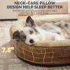 JOEJOY Orthopedic Dog Beds Large Sized Dog, XL Egg-Crate Memory Foam Pet Couch Bed with Bolster Sides, Waterproof Lining, Removable Washable Cover & Non-Slip Bottom, Grey(Brown)