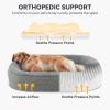 JOEJOY Orthopedic Dog Beds Large Sized Dog, XL Egg-Crate Memory Foam Pet Couch Bed with Bolster Sides, Waterproof Lining, Removable Washable Cover & Non-Slip Bottom, Grey(Light Grey)
