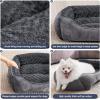 JOEJOY Rectangle Dog Bed for Large Medium Small Dogs – Washable Orthopedic Sofa Bed, Soft Breathable Puppy & Pet Cuddler, Durable Calming Dog Bed with Anti-Slip Bottom, Multiple Sizes, Dark Grey(Dark Grey)