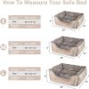 JOEJOY Rectangle Dog Bed for Large Medium Small Dogs – Washable Orthopedic Sofa Bed, Soft Breathable Puppy & Pet Cuddler, Durable Calming Dog Bed with Anti-Slip Bottom, Multiple Sizes, Dark Grey(Beige)