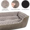 JOEJOY Rectangle Dog Bed for Large Medium Small Dogs – Washable Orthopedic Sofa Bed, Soft Breathable Puppy & Pet Cuddler, Durable Calming Dog Bed with Anti-Slip Bottom, Multiple Sizes, Dark Grey(Dark Brown)