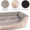 JOEJOY Rectangle Dog Bed for Large Medium Small Dogs – Washable Orthopedic Sofa Bed, Soft Breathable Puppy & Pet Cuddler, Durable Calming Dog Bed with Anti-Slip Bottom, Multiple Sizes, Dark Grey(Beige)