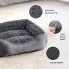 JOEJOY Rectangle Dog Bed for Large Medium Small Dogs – Washable Orthopedic Sofa Bed, Soft Breathable Puppy & Pet Cuddler, Durable Calming Dog Bed with Anti-Slip Bottom, Multiple Sizes, Dark Grey(Dark Grey)
