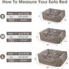 JOEJOY Rectangle Dog Bed for Large Medium Small Dogs – Washable Orthopedic Sofa Bed, Soft Breathable Puppy & Pet Cuddler, Durable Calming Dog Bed with Anti-Slip Bottom, Multiple Sizes, Dark Grey(Dark Brown)