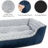 JOEJOY Rectangle Dog Bed for Large Medium Small Dogs – Washable Orthopedic Sofa Bed, Soft Breathable Puppy & Pet Cuddler, Durable Calming Dog Bed with Anti-Slip Bottom, Multiple Sizes, Dark Grey(Navy Blue)