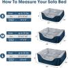 JOEJOY Rectangle Dog Bed for Large Medium Small Dogs – Washable Orthopedic Sofa Bed, Soft Breathable Puppy & Pet Cuddler, Durable Calming Dog Bed with Anti-Slip Bottom, Multiple Sizes, Dark Grey(Navy Blue)