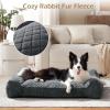 JOEJOY XL Orthopedic Dog Beds Large Sized Dog, Extra Thick Supportive Big Dogs Couch Bed with Sides and Waterproof Lining, Ultra Soft Pet Bed Sofa for Large Dogs, Brown, 42”x30”(Grey)
