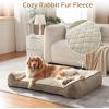 JOEJOY XL Orthopedic Dog Beds Large Sized Dog, Extra Thick Supportive Big Dogs Couch Bed with Sides and Waterproof Lining, Ultra Soft Pet Bed Sofa for Large Dogs, Brown, 42”x30”(Beige)