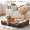 JOEJOY XL Orthopedic Dog Beds Large Sized Dog, Extra Thick Supportive Big Dogs Couch Bed with Sides and Waterproof Lining, Ultra Soft Pet Bed Sofa for Large Dogs, Brown, 42”x30”(Brown)