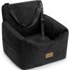 JOEJOY Dog Car Seats for Small Medium Dogs Under 30lbs, Dog Booster Seat with Detachable Washable Cover and Cushion, Memory Foam Pet Car Seat with Safety Belt and Storage Pockets (Black)(Black)