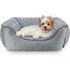 JOEJOY Rectangle Dog Bed for Large Medium Small Dogs – Washable Orthopedic Sofa Bed, Soft Breathable Puppy & Pet Cuddler, Durable Calming Dog Bed with Anti-Slip Bottom, Multiple Sizes, Dark Grey(Grey)