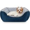 JOEJOY Rectangle Dog Bed for Large Medium Small Dogs – Washable Orthopedic Sofa Bed, Soft Breathable Puppy & Pet Cuddler, Durable Calming Dog Bed with Anti-Slip Bottom, Multiple Sizes, Dark Grey(Navy Blue)