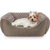 JOEJOY Rectangle Dog Bed for Large Medium Small Dogs – Washable Orthopedic Sofa Bed, Soft Breathable Puppy & Pet Cuddler, Durable Calming Dog Bed with Anti-Slip Bottom, Multiple Sizes, Dark Grey(Dark Brown)