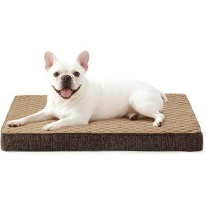 JOEJOY Orthopedic Dog Bed for Extra Large Dogs, Washable Dog Crate Bed Large Sized with Removable Cover, Egg Memory Foam Big Pet Beds, Brown, 47″x29″(Brown)
