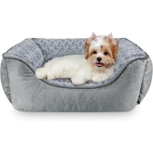 JOEJOY Rectangle Dog Bed for Large Medium Small Dogs – Washable Orthopedic Sofa Bed, Soft Breathable Puppy & Pet Cuddler, Durable Calming Dog Bed with Anti-Slip Bottom, Multiple Sizes, Dark Grey(Grey)