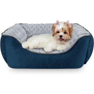 JOEJOY Rectangle Dog Bed for Large Medium Small Dogs – Washable Orthopedic Sofa Bed, Soft Breathable Puppy & Pet Cuddler, Durable Calming Dog Bed with Anti-Slip Bottom, Multiple Sizes, Dark Grey(Navy Blue)