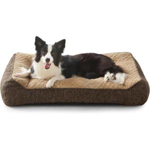 JOEJOY XL Orthopedic Dog Beds Large Sized Dog, Extra Thick Supportive Big Dogs Couch Bed with Sides and Waterproof Lining, Ultra Soft Pet Bed Sofa for Large Dogs, Brown, 42”x30”(Brown)